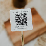 Adesivo Quadrado Código QR do Site de Casamento de Negócios da Tipo<br><div class="desc">Esta máquina de tipografia química ou o website de casamento qr code quadrado é perfeito para um dono de uma pequena empresa ou para um casamento. O simples design apresenta uma tipografia clássica minimalista a preto e branco com um toque rústico. Personalizável em qualquer cor. Personalize com seu site.</div>