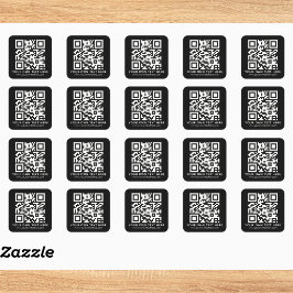 Adesivo Quadrado Código QR e Texto Personalizados