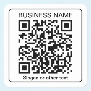 Adesivo Quadrado Código QR editável e escaneável + Nome da sua Empr
