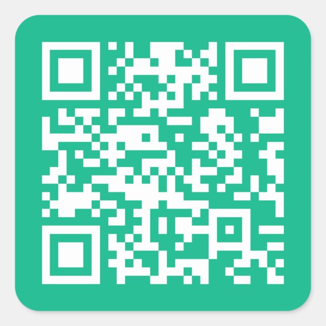 Adesivo Quadrado Código QR editável Gera seu próprio | Teal Green (Frente)