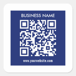 Adesivo Quadrado Código QR editável (gerado instantaneamente)   Azu