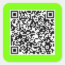 Adesivo Quadrado Código QR em verde fluorescente