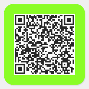 Adesivo Quadrado Código QR em verde fluorescente