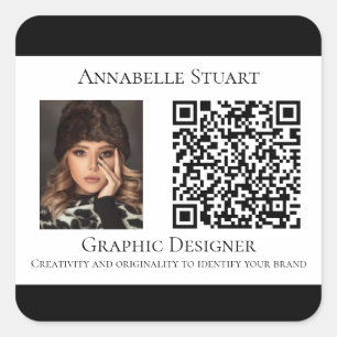 Adesivo Quadrado Código QR Empresa de Fotografias