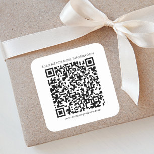 Adesivo Quadrado Código QR Empresarial e Site da Empresa