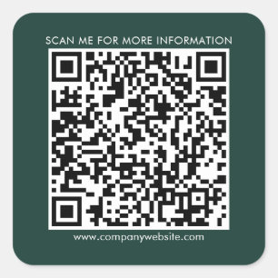 Adesivo Quadrado Código QR Empresarial e Site Moderno Personalizado