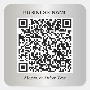 Adesivo Quadrado Código QR Empresarial Prata
