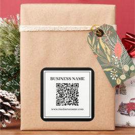 Adesivo Quadrado Código QR empresarial | Preto e Branco