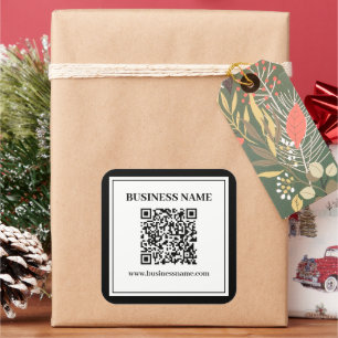 Adesivo Quadrado Código QR empresarial Preto e Branco