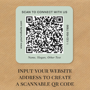 Adesivo Quadrado Código QR Empresarial Verde Salgueiro