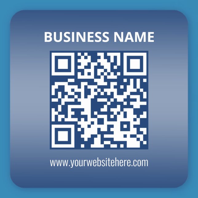 Adesivo Quadrado Código QR | Gradiente Azul (ou qualquer cor) (Criador carregado)