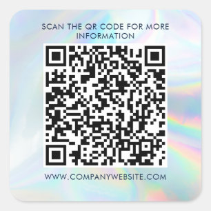 Adesivo Quadrado Código QR holográfico de marketing para negócios p
