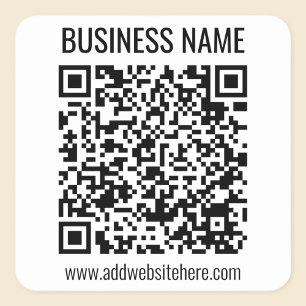 Adesivo Quadrado Código QR instantâneo (digite o URL do seu site pa