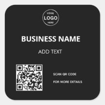 Código Qr Logotipo comercial Autocolante preto mod