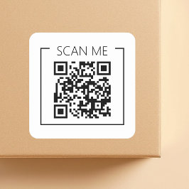 Adesivo Quadrado Código QR Minimalista Escaneie-me Negócios