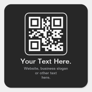 Adesivo Quadrado Código QR Modern Escaneável   Preto Branco e Cinza