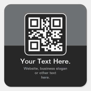 Adesivo Quadrado Código QR Modern Escaneável   Preto, Cinza e Branc