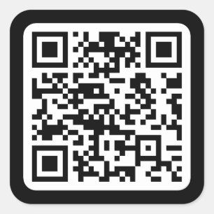 Adesivo Quadrado Código QR moderno editável Branco preto ou qualq