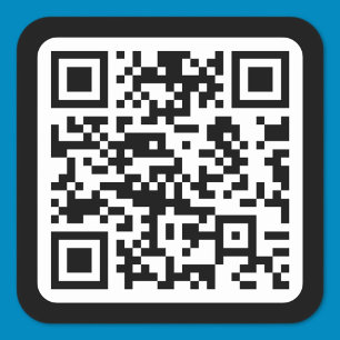 Adesivo Quadrado Código QR moderno editável Branco preto ou qualq