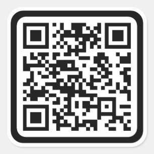 Adesivo Quadrado Código QR moderno editável   Preto Branco ou qualq