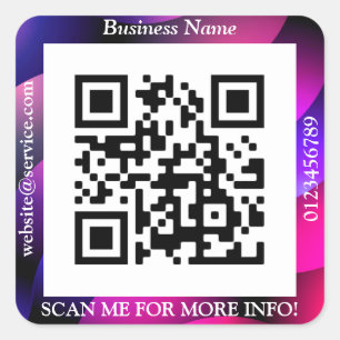Adesivo Quadrado Código QR Nome do site da empresa Promo, Geométric