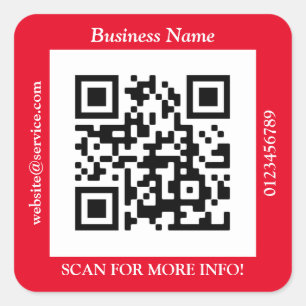 Adesivo Quadrado Código QR Nome do site promocional da empresa, Ver