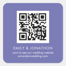 Adesivo Quadrado Código QR Nomes de Sites de Casamento Lilac