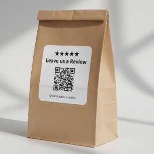 Adesivo Quadrado Código QR para nos deixar uma avaliação Avaliaçã