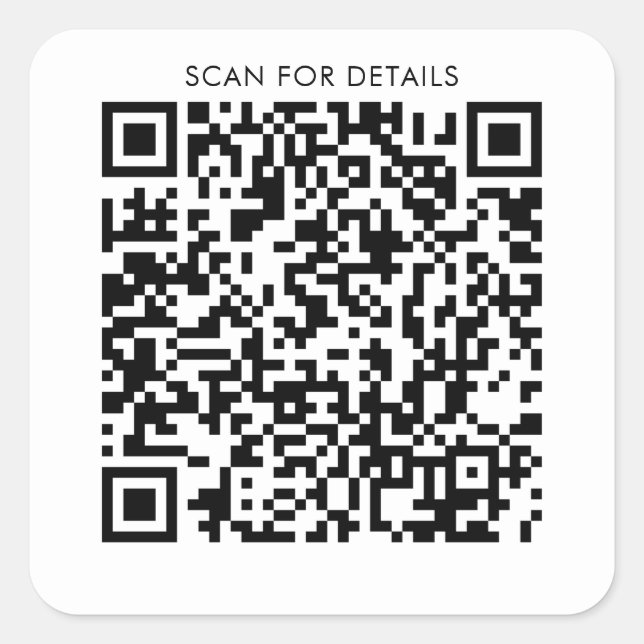 Adesivo Quadrado Código QR para Pessoal ou Empresa (Frente)