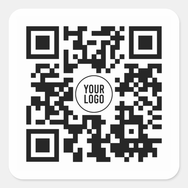 Adesivo Quadrado Código QR personalizado com logotipo de empresa (Frente)