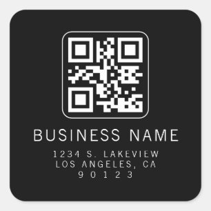 Adesivo Quadrado Código QR Personalizado e Escaneável   Endereço de