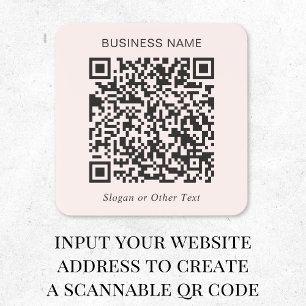 Adesivo Quadrado Código QR Personalizado Empresa Rosa