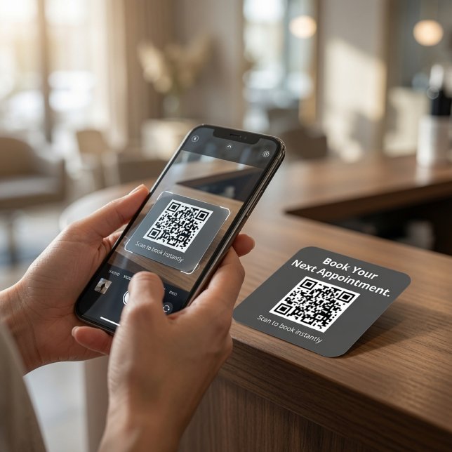 Adesivo Quadrado Código QR Personalizado para Negócios de Agendamen (Criador carregado)