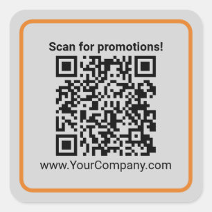Adesivo Quadrado Código QR Personalizado Para Promoções Garantias D