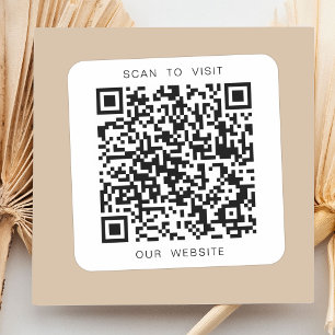 Adesivo Quadrado Código QR Personalizado Visite nosso site Preto e