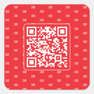 Adesivo Quadrado Código QR personalizável com o seu logotipo ou ima