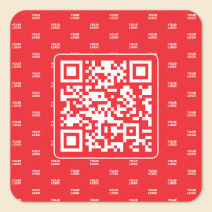 Adesivo Quadrado Código QR personalizável com o seu logotipo ou ima