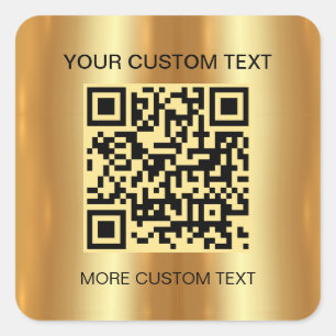Adesivo Quadrado Código QR personalizável e Dourado do Modelo digit