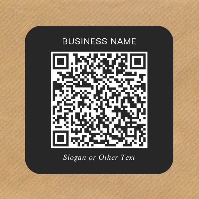 Adesivo Quadrado Código QR Promocional Preto (Criador carregado)
