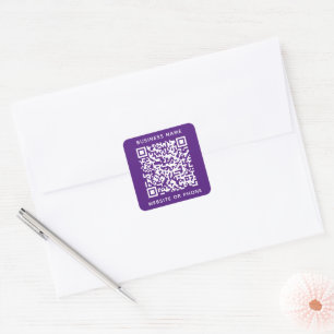 Adesivo Quadrado Código QR Redondo de Negócios