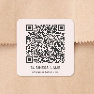 Adesivo Quadrado Código QR Rosa de Negócios