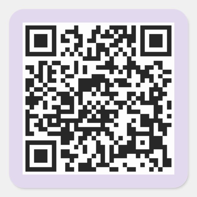 Adesivo Quadrado Código QR roxo (Frente)
