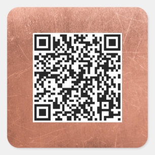 Adesivo Quadrado Código QR Simples Código Elegante de Cobre Bronz