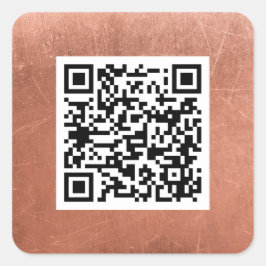 Adesivo Quadrado Código QR Simples Código Elegante de Cobre Bronze