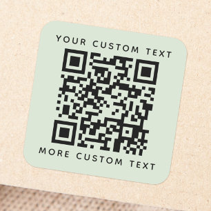 Adesivo Quadrado Código QR texto personalizado de topo da luz infe