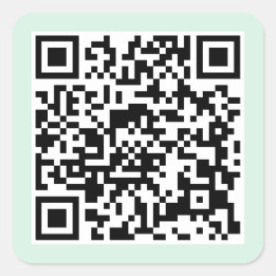 Adesivo Quadrado Código QR verde de menta clara
