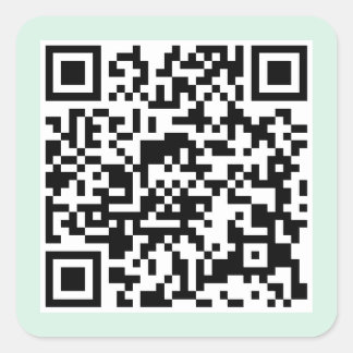 Adesivo Quadrado Código QR verde de menta clara