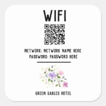 Código WiFi com código QR e Design Floral