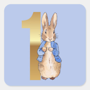 Adesivo Quadrado Coelhinho clássico primeiro aniversário