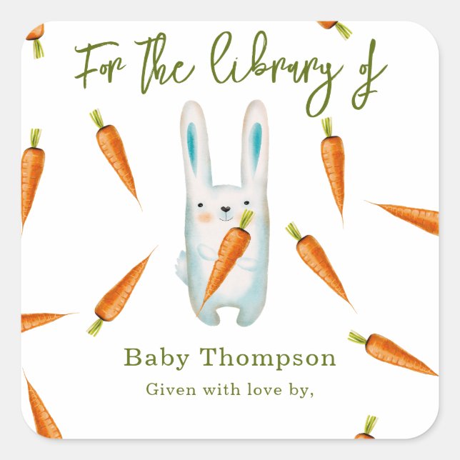 Adesivo Quadrado Coelhinho d'água - para a biblioteca de (Frente)